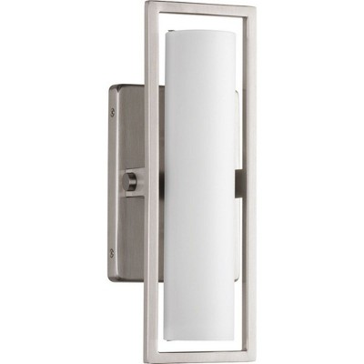 Brushed Nickel 12" LED Cylinder Vanity Light