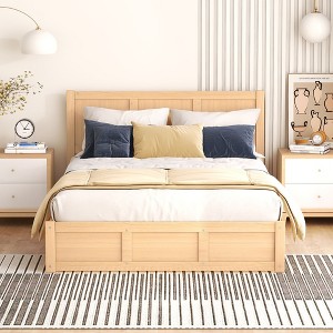 NicBex Full Size Hydraulic Platform Bed Modern Wooden Bed Frame with Drawers and 2 Bottom Storage Space for Bedroom, No Box Spring Required - 1 of 4