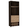 Vynxaria Fraktal Corner Bar Cabinet, Ten Built-in Wine Rack, Two Shelves, Double Door Dark Oak / Pine - 4 of 4
