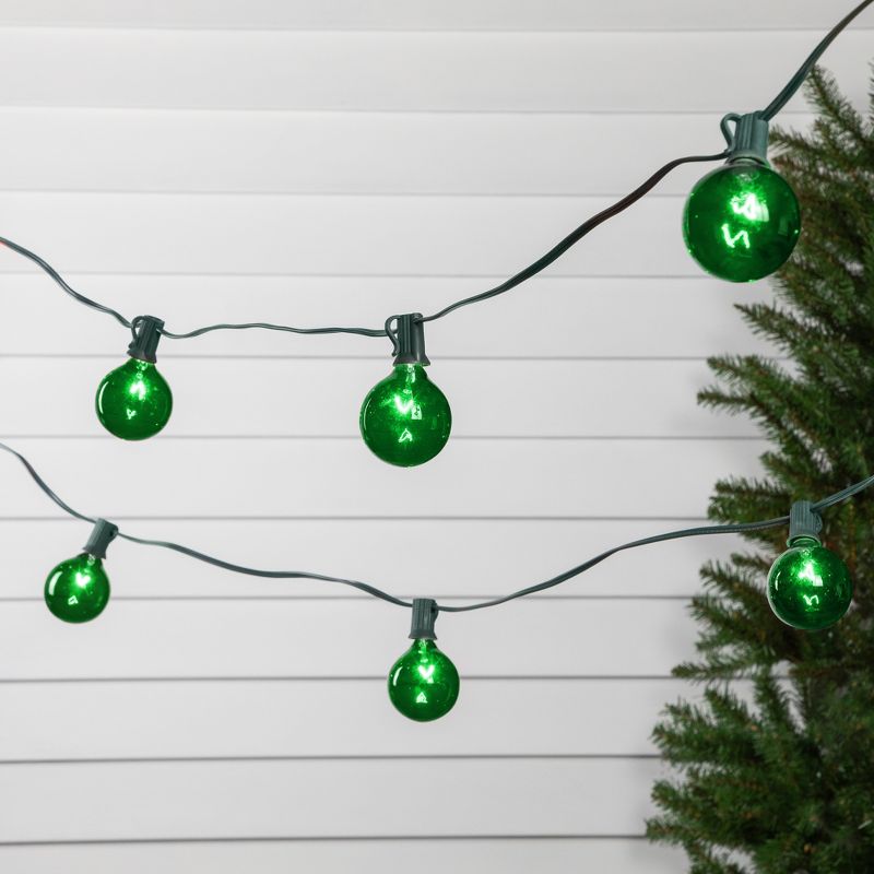 Northlight 10-Count Green G50 Globe Christmas Patio Lights- 9ft, Green Wire, 3 of 7