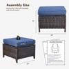 Buenhomino Patio Wicker Ottomans Set of 2, Multipurpose Outdoor Ottomans for Patio, Additional Seating, Footrest, Side Table, Removable Cushions - 4 of 4
