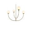 Elegant Lighting Nyomi 36-Inch Black Chandelier with Sculptural Frame - 3 of 4