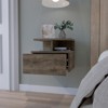 TIRAMISUBEST Floating Nightstand with Two Shelves, Warm-Toned Bedroom Storage - 4 of 4