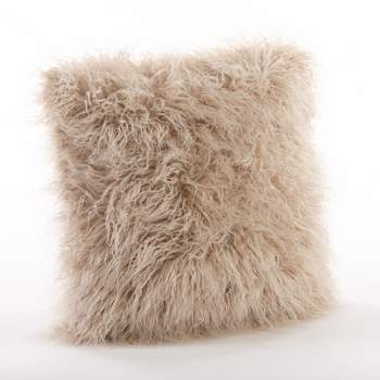 Saro Lifestyle Mongolian Faux Fur Throw Pillow