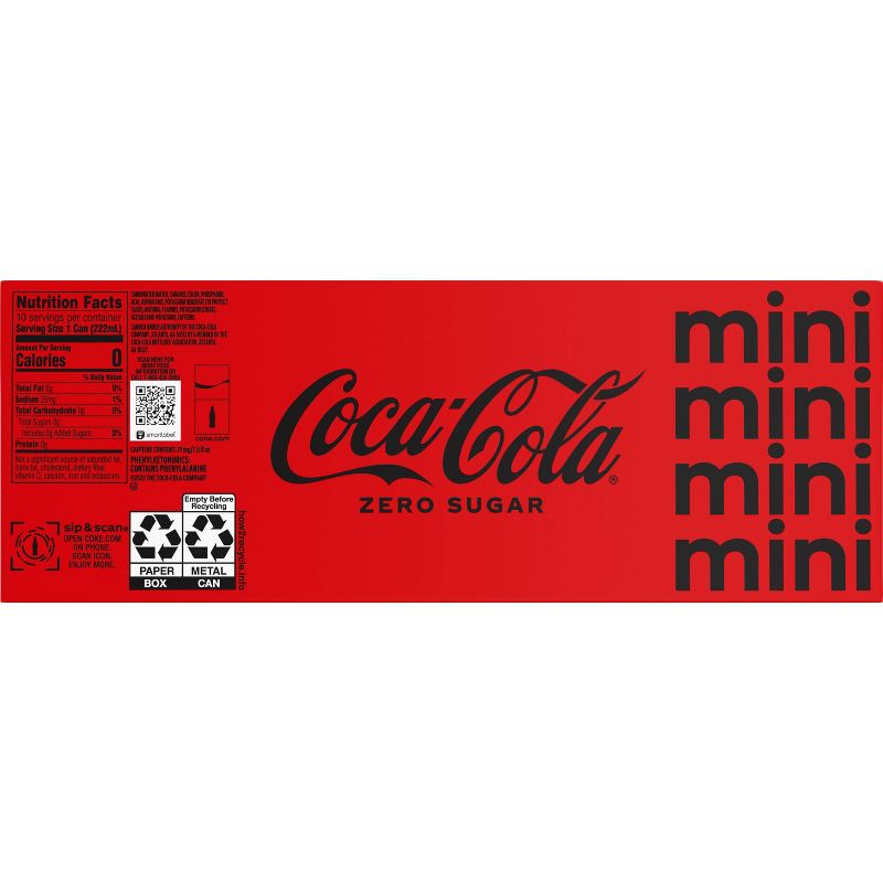 Coca-Cola Zero Sugar - 10pk/7.5 fl oz Mini-Cans, 6 of 7