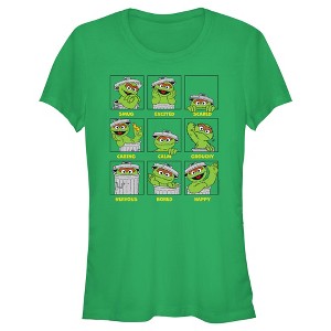 Junior's Sesame Street Emotions Of Oscar the Grouch T-Shirt - 1 of 4
