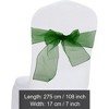 Unique Bargains Organza Chair Sashes Self-Tie 108.27"x6.69" Deep Green 20 Pcs - 2 of 4