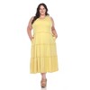Women's Plus Size Scoop Neck Tiered Midi Dress - White Mark - 2 of 4