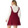 Agnes Orinda Women's Plus Size Fashion A-Line Zipper Solid Lace Trim Mini Suspender Skirt - 4 of 4