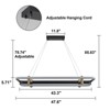 LLHZSY Double Layer Rectangular LED Chandelier 17 1/2" Wide Modern Light Fixture For Kitchen Island Dining Room - 4 of 4
