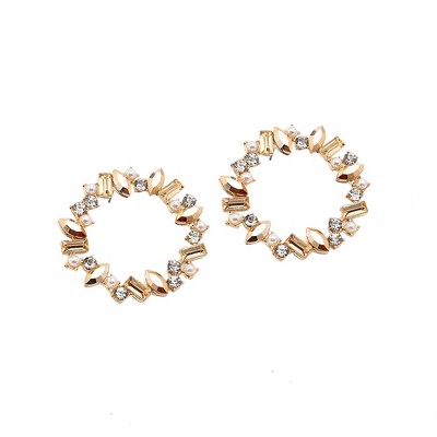 SOHI Women's Gold Circular Stud Earrings
