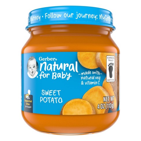 Gerber Baby Food Stage 1 Sweet Potato Puree Jar - 4oz : Target