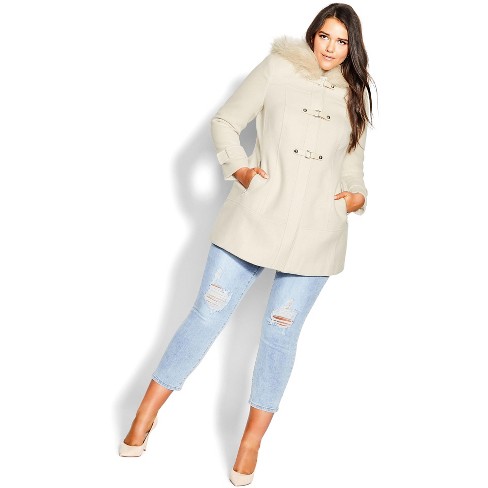 City Chic | Women's Plus Size Wonderwall Coat - Buff - 16w : Target