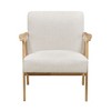 Fabric Upholstery Solid Rubberwood Contemporary Wood-Arm Accent Chair with Dacron Foam Seat, Attached Cushions and Natural Finish Frame - 2 of 4