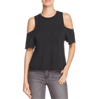 Free People Womens Taurus Cold Shoulders Basic T-Shirt
