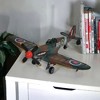 HomeRoots 6" Green Metal Hand Painted 1940 Green and Brown Spit Fire Model Airplane - 2 of 4