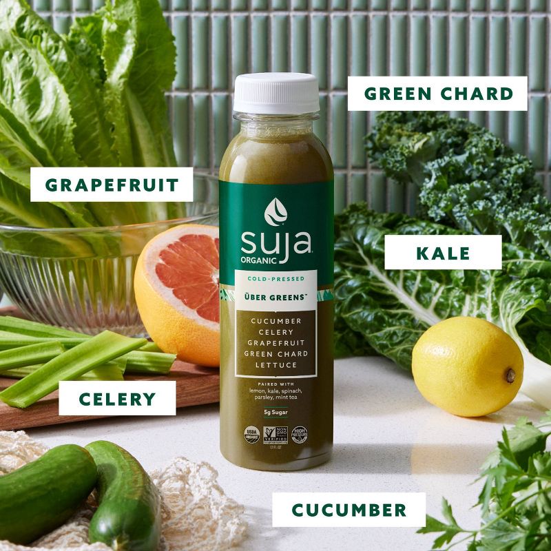 Suja Uber Greens Organic Vegan Fruit &#38; Vegetable Juice Drink - 12 fl oz, 4 of 15