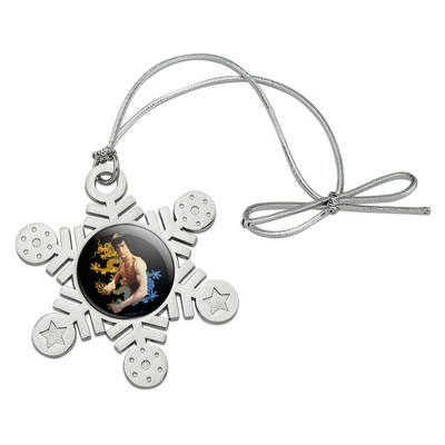 Bruce Lee Dragon Metal Snowflake Christmas Tree Holiday Ornament