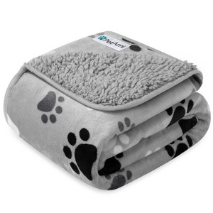 PetAmi Waterproof Dog Blanket For Pet Cat, Faux Shearling Fleece Couch Cover, Soft Plush Washable Reversible Throw - 1 of 4