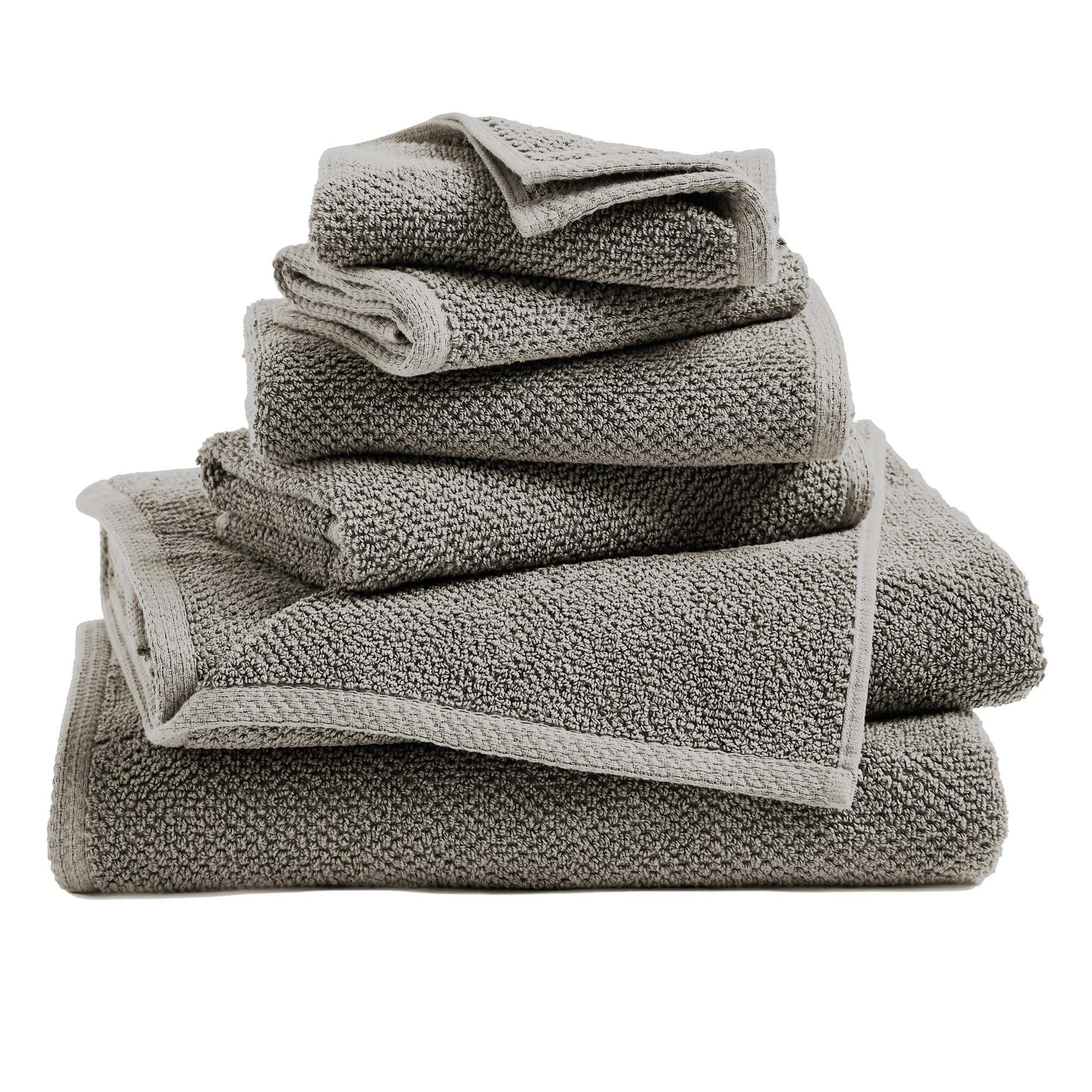 6-Piece Set Dark Grey Cotton Quick Dry Loop Textured Bath Towel - Great Bay Home