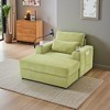 Merax Modern Chenille Armchair Chaise Lounge with Movable Storage Ottoman - 2 of 4
