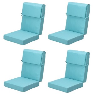 Aoodor 46 x 21 x 4 Inches Patio High Back Chair Cushions, Olefin Fabric Slipcover, Sponge Foam Filling, Set of 4 - 1 of 4