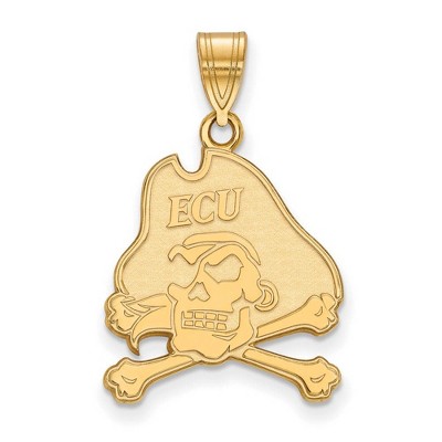Black Bow Jewelry 14k Yellow Gold East Carolina Pirates NCAA Large Pendant