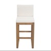Christopher Knight Home Goleta Outdoor Acacia Wood Bar Stools with Water-Resistant Cushions and Sled Legs (Set of 2) - 4 of 4