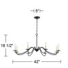 Franklin Iron Works Black Chandelier 42" Wide Farmhouse Rustic Bent Arms 8-Light Fixture for Dining Room Living House Foyer Kitchen Island Entryway - 4 of 4