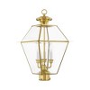 Livex Lighting Westover 3 - Light Post Light in  Polished Brass - 2 of 4