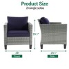 Sonkuki 3-Piece Patio Sofa Set Wicker Furniture Set Brown/Gray Rattan with Side Table - 3 of 4
