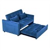 Maliang Modern Pull Out Couch Bed, Adjustable Backrest, Velvet Loveseat Futon Sofa with Pillows & Pockets for Living Room Apartment - 2 of 4