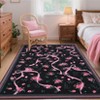 Floral Rugs for Living Room Bedroom Washable Bow Pattern Area Rug Non Slip Low Pile Indoor Home Decor Carpet - 2 of 4