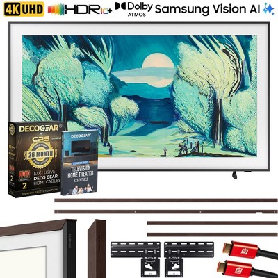 Samsung 65" The Frame QLED 4K AI Smart TV (2025) w/ Brown Bezel + Protection Bundle