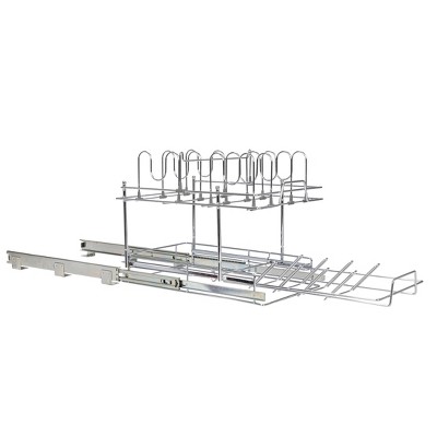 Chrome-Plated Steel 2-Tier Pull-Out Kitchen Organizer