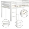 Twin Loft Bed, Solid Wood Low Loft Bed W/Guard And Ladder, No Box Spring Needed, Children Low Loft Bed For Bedroom, Home Kids Room - 3 of 4