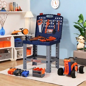 Infurnic Toy Tools 68 Pcs Kids Tool Bench, Foldable Pretend Workbench, Power Tools Workshop for 3 to 6 Years, Multicolor, 15.75"*17.00"*28.25" - 1 of 4