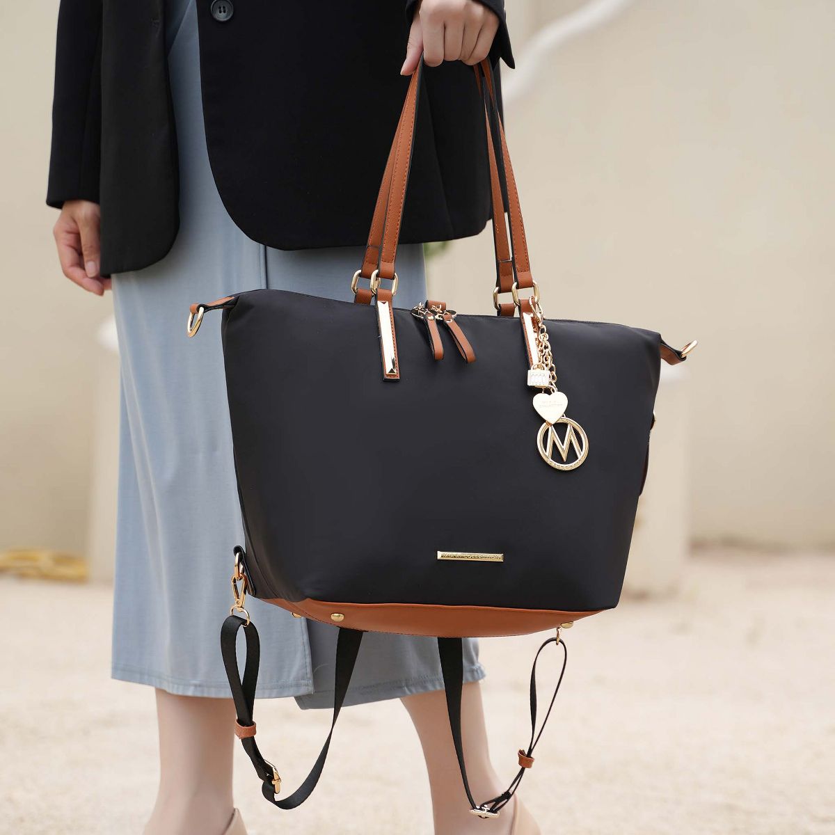 Convertible Weekender Tote Bag & Backpack, Layla | MKF Collection by Mia K - thumbnail 10