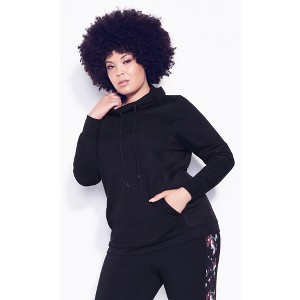 Avenue Women's Plus Size Laid On Mesh Sweatshirt - 1 of 4
