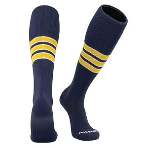 Mk Socks Elite Competitor Knee-High Long Baseball, Football, Soccer Socks - Navy White Gold - 1 of 3