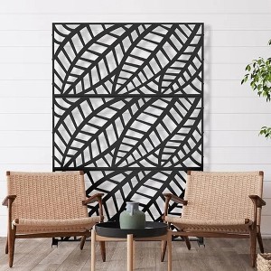 GDFStudio Rob Outdoor/Indoor Freestanding Metal 48"X 70" Privacy Decorative Screens - 1 of 4