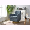 360 degree rotation armchair cotton linen skin friendly fabric ergonomic design living room chair - 2 of 4