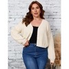 Coolmee Women's Plus Size Cardigan Sweaters Long Sleeve Button Front V Neck Soft Sweater Knit Tops - 2 of 4