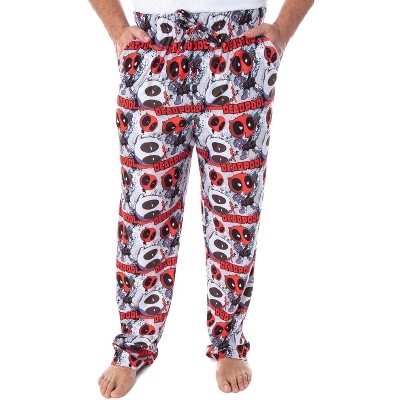 Marvel Men's Deadpool Chibi Character Print Adult Sleep Lounge Pajama Pants Chibi Deadpool