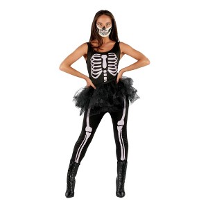 Skeleton Jumpsuit (black) Adult Costume - 1 of 4
