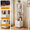 360° Rotating Vertical Bookcase with Storage Drawer and Open Shelves, Narrow Organizer for Small Spaces and Corners-3irtyhousy - 3 of 4