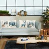 Blue Winter Forest Reindeer Throw Pillow Covers 18x18 Inch Bear Deer Snow Pine Tree - 3 of 4