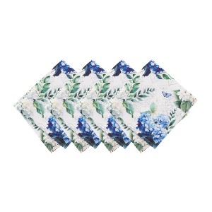 Hydrangea Bloom Floral Dinner Napkins, Set of 4 - Multicolor - 17x17 - Elrene Home Fashions - 1 of 3