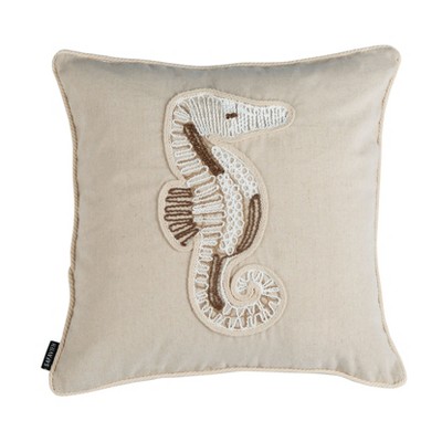 Sanden Seahorse Pillow - Natural - 18" x 18" - Safavieh