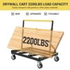 Heavy Duty Drywall Cart - 2200LB Capacity Folding Panel Dolly with Extendable Deck & Swivel Casters for Sheetrock, Plywood, Glass Transportation - 2 of 4